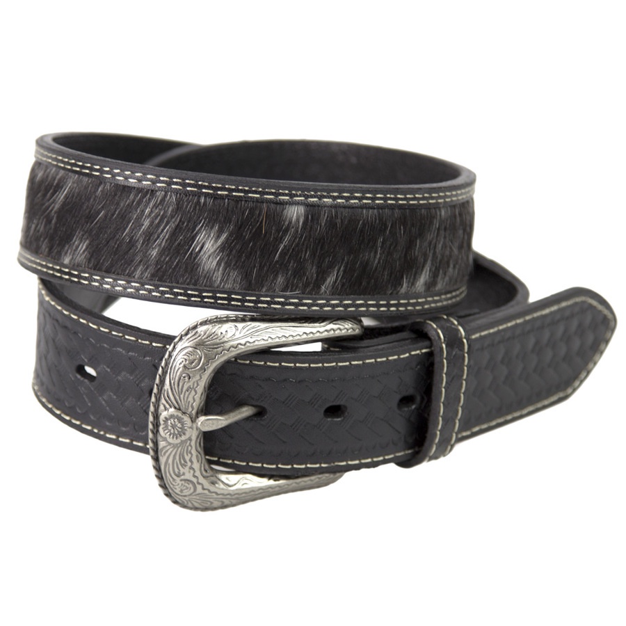 Brigalow Men's Belt Black Hair On Hide | Pakenham Western