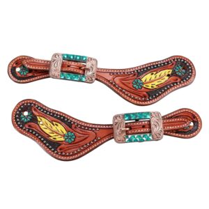 CHALLENGER Horse Western Riding Cowboy Boots Leather Spur Straps Tack 74140 