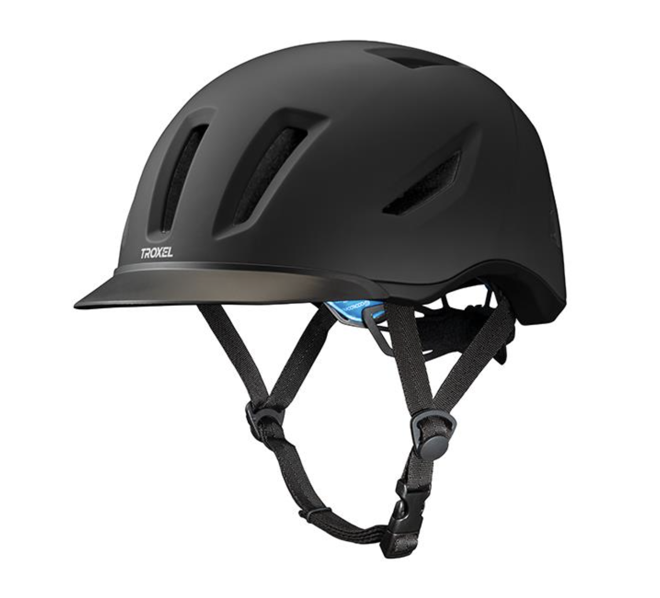 Troxel Horse Riding Western Helmet Low Profile Adjustable Terrain Black Carbon Medium 