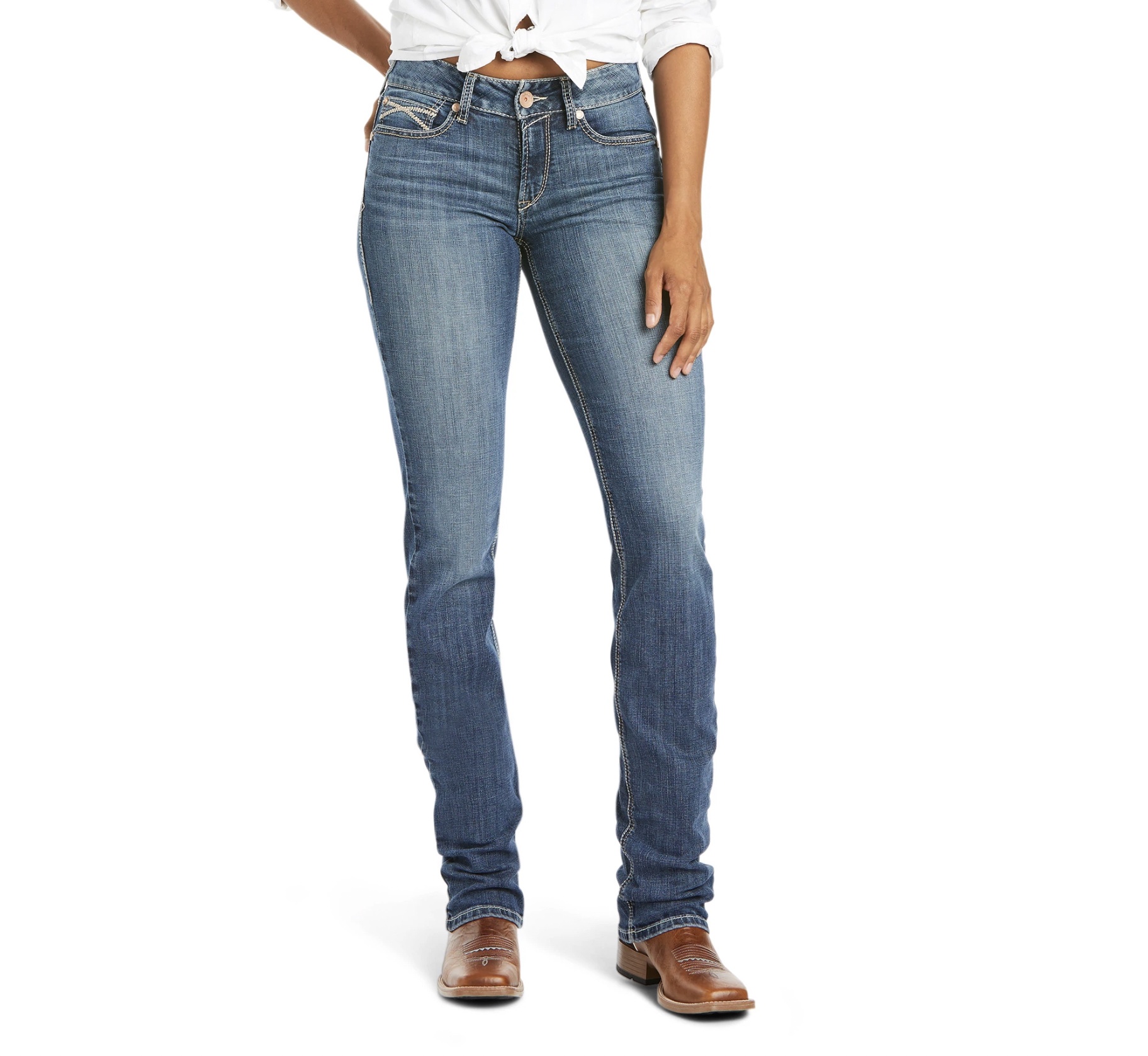 Ariat Women's Jeans 'REAL Amethyst' Perfect Rise Straight Leg Stryker ...