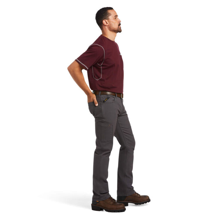 Ariat Men's Pants 'M7' REBAR DuraStretch Made Tough Rocker Slim Fit Straight Leg Grey 10036733 
