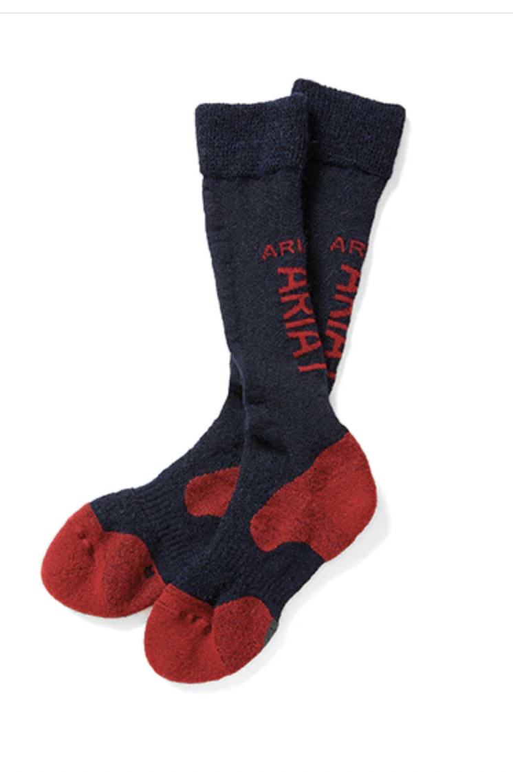 Ariat AriatTEK Alpaca Performance Socks Navy/Red | Pakenham Western