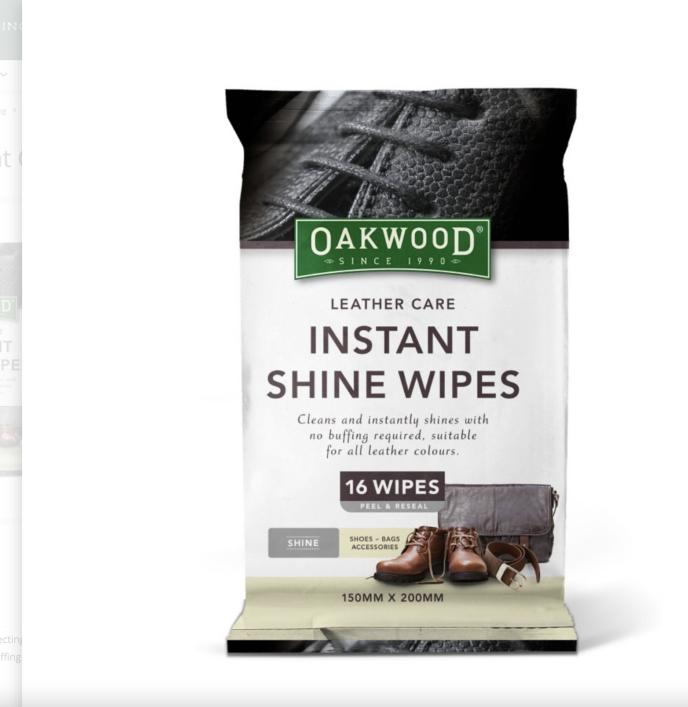 Oakwood Leather Care Instant Care Instant Shine Wipes Pakenham Western