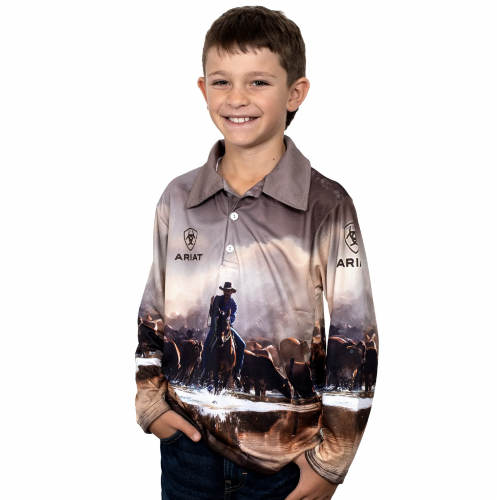 Ariat Boy's Fishing Shirt Western Muster 4003CLSP CLEARANCE !!E Pakenham Western
