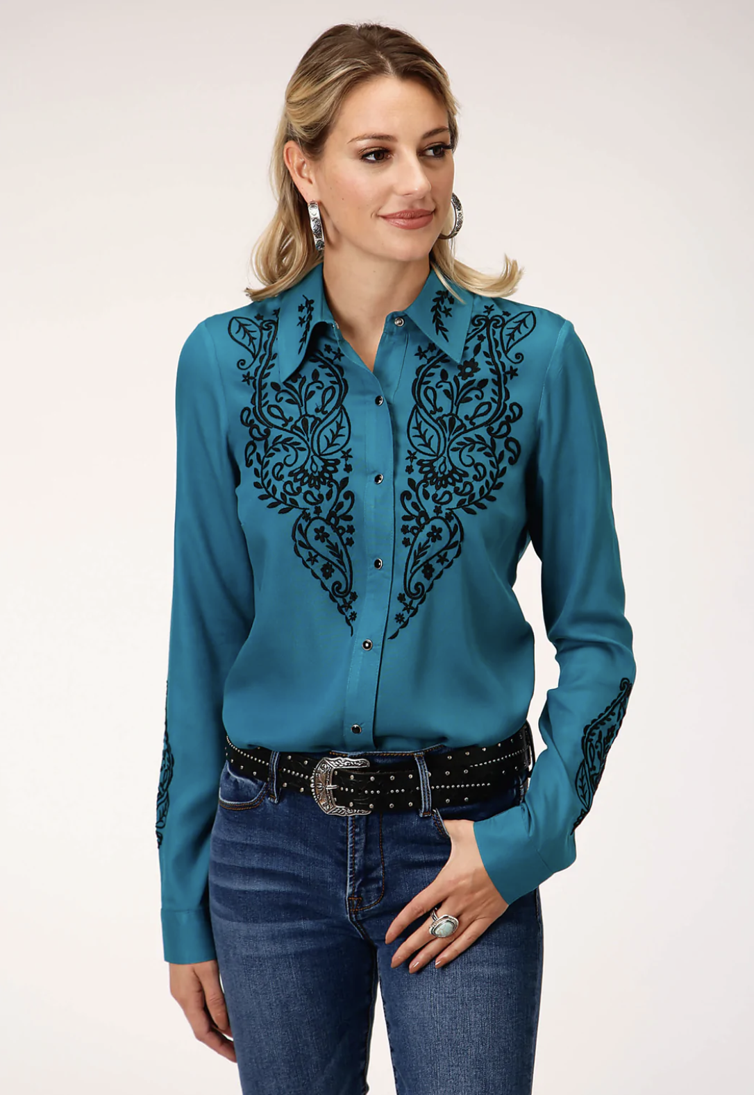 Roper Women's Shirt 'Studio West Collection' Long Sleeve With Floral ...
