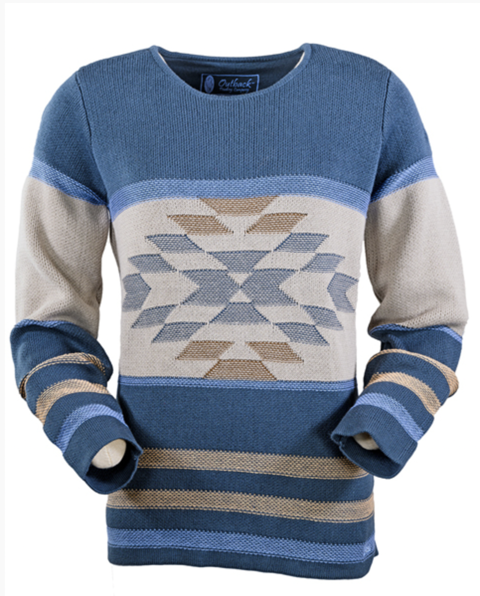 Outback Trading Women's Sweater 'Alta' Navy Aztec 40169 | Pakenham Western