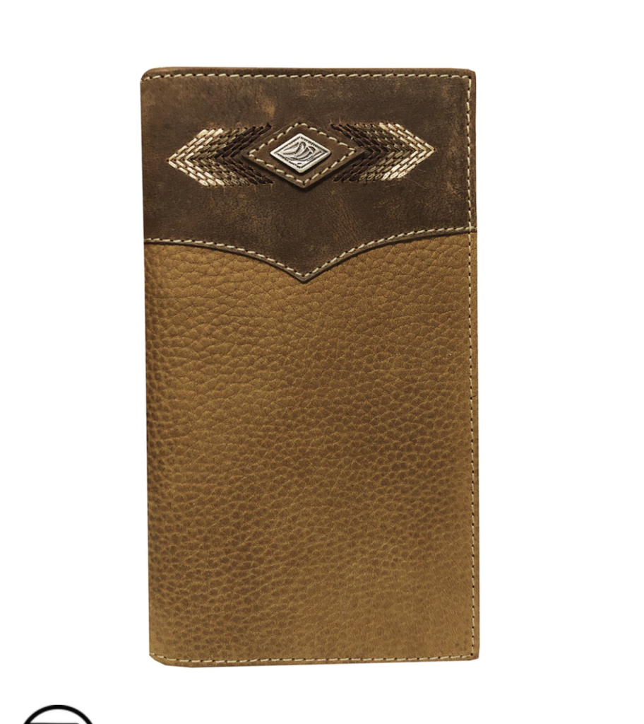 Roper Rodeo Wallet Roper Wallet 'Rodeo' Check Book Diamond Concho Leather Brown/Tan ...