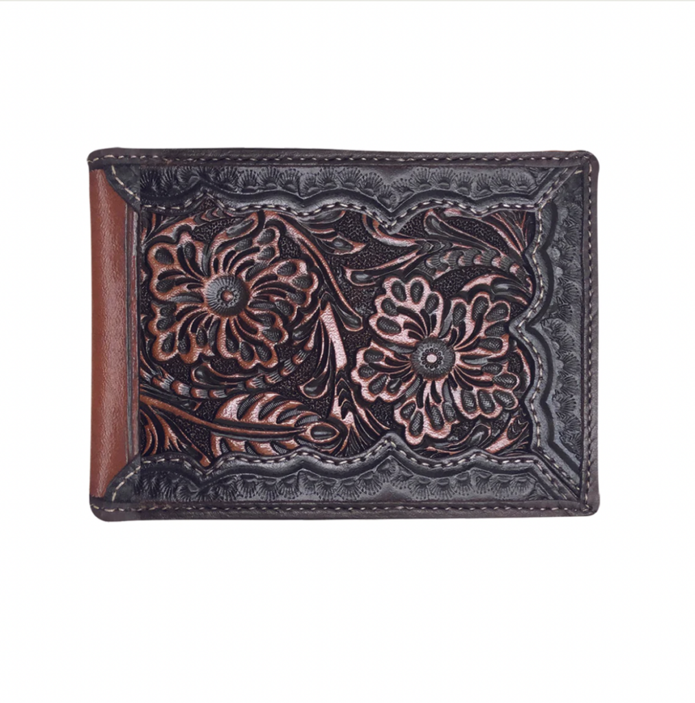 Roper Rodeo Wallet Roper Wallet 'Bi-Fold' Tooled Leather Dark Brown 8154100 | Pakenham Western