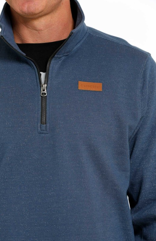 Cinch Men's Pullover 1/4 Zip Knit Sweater Blue MWK1080010 BLU