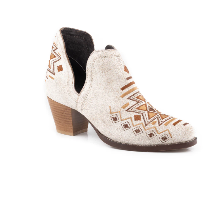 Roper Women's Boots Rowdy Aztec Vintage White Leather 09-021-0981-3213 ...