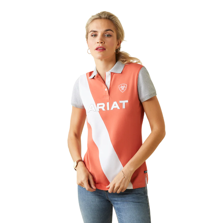 Ariat Women's Polo Shirt 'Taryn' Burnt Sienna 10043509. CLEARANCE !!