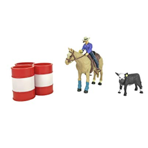 Big Country Toys All Round Cowgirl With Barrels and Calf