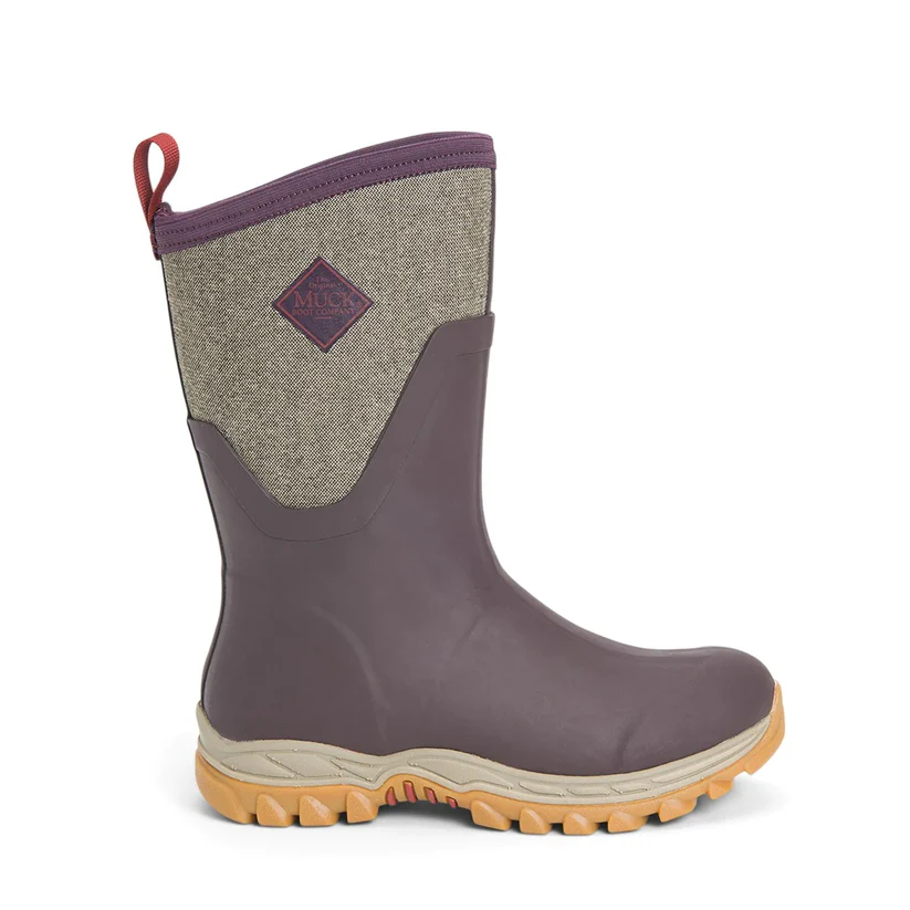 Muck Boot Women's Boots 'Arctic Sport II' Mid Wine/Herringbone ...