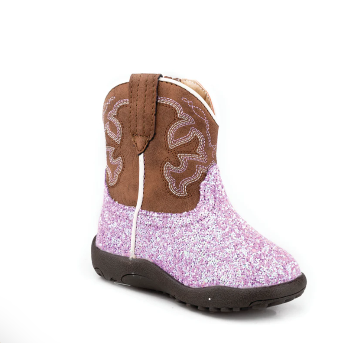 Roper Girl's Boots 'Glitter Blast' Purple Glitter/Brown | Pakenham Western