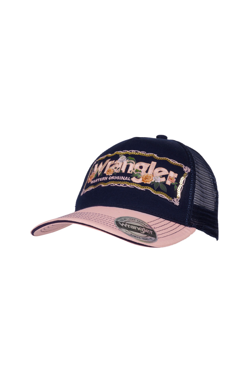 Wrangler Women's Trucker Cap 'Taylor' Navy/Blush Pakenham Western