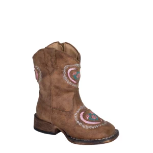 Roper Girl's Boots Toddler Heartful Brown 09-017-1903-3623
