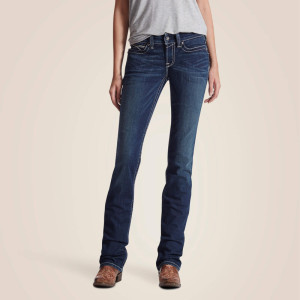 Ariat Women's Jeans 'REAL Icon' Mid Rise Straight Leg Ocean 10017216