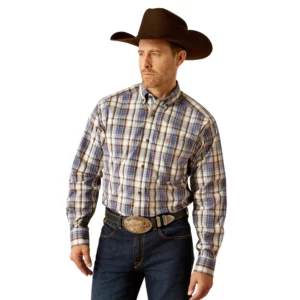 Ariat Men's Shirt Pro Series 'Cameron' Long Sleeve Grey/Blue 10054042