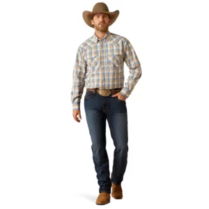 Ariat Men's Shirt Pro Series 'Clint' Long Sleeve Snap Khaki 10054075