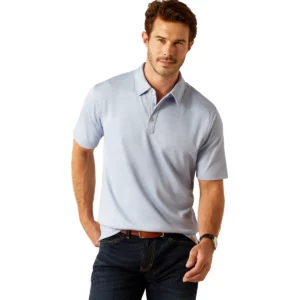 Ariat Men's Polo 'Shaldon' Chambray Blue Heather 10054627