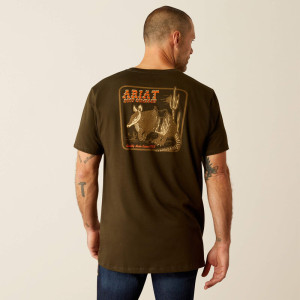 Ariat Men's T-Shirt 'Armadillo On A Half Shell' Dark Olive 10054843