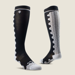 Ariat Unisex Socks AriatTEK Devon Performance Tall Black/Sleet 10061543