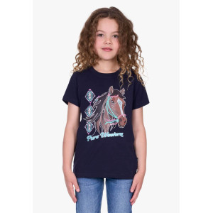 Pure Western Girl's T Shirt 'Ashlyn' Short Sleeve Navy P4S5576145