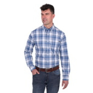 Wrangler Men's Shirt 'Ranger' Long Sleeve Blue/Tan X5S1115369
