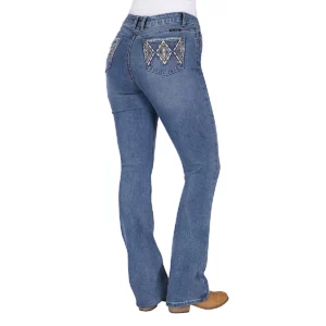 Pure Western Women's Jeans 'Pam' High Rise Boot Cut 32" Leg Summer Sky PCP2213129