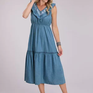 Roper Women's Dress 'Studio West' Collection Sleeveless Plaid Blue 03-057-0565-5054 BU