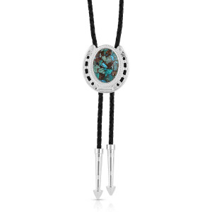 Montana Silversmith Bolo Tie 'The Pioneer's' Turquoise BT5150