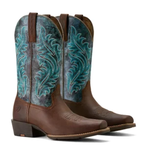 Ariat Women's Boots 'Round Up Narrow Cutter' Sassy Brown/Ocean Wave 10064077