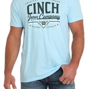 Cinch Men's T-Shirt 'Cinch Jean Co' Light Blue MTT1690673 LTB