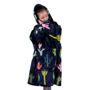 Pure Western Kid's Snuggle Hoodie 'Cactus' Navy PCP7934SNU
