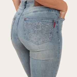 Ringers Western Women's Jeans Penny Rodeo High Rise Boot Leg Light Blue