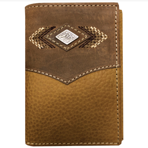 Roper Men's Wallet Tri-Fold Diamond Concho Brown/Tan 8132100