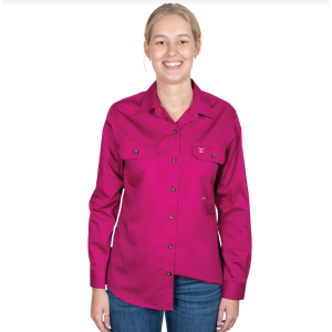 Just Country Women's Work Shirt Brooke Magenta 50502MAG
