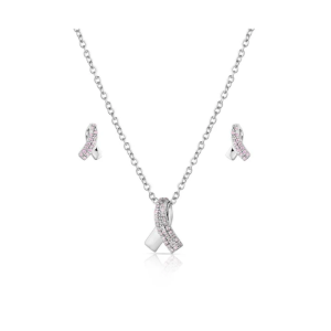 Montana Silversmiths Jewelry Set 'Hope & Strength Ribbon' JS5999TWP