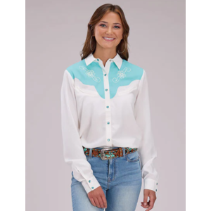 Roper Women's Shirt Blouse 'Five Star Collection' Solid White 03-050-0565-4075 WH