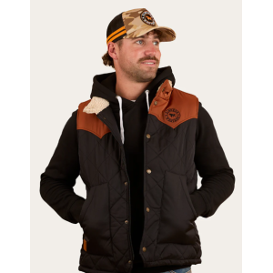 Ringers Western Men's Vest 'McKinlay' Puffer Black/Tobacco 124058RW-BLK/TCO