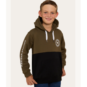 Ringers Western Kid's Hoodie 'Oakey' Military Green/Black 323008RW-MGB