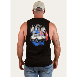 Ringers Western Men's Muscle Tank 'Mud Sweat Beers' Black 124087RW-BLK