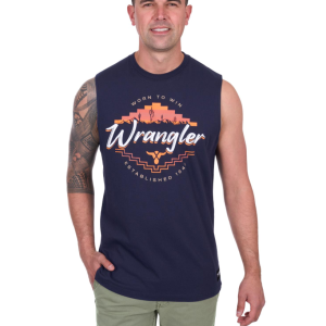 Wrangler Men's Muscle Tank 'Mario' Navy X5S1572395