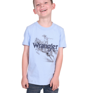 Wrangler Boy's T Shirt 'Lance' Short Sleeve Light Blue X5S3557393