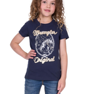 Wrangler Girl's T Shirt 'Glenda' Short Sleeve Navy X5S5598416