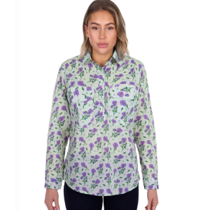Hard Slog Women's 'Lynn' Half Placket Long Sleeve Shirt Multi