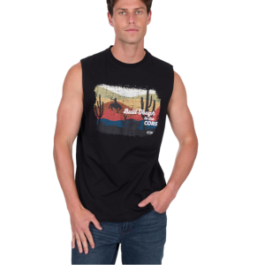 Pure western Men's Tank 'Terry' Sleeveless Black P5S1510088