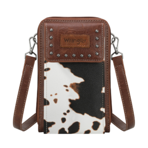 Wrangler Phone Wallet 'Cow Print' Black/Dark Tan X5S2929WLT
