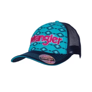 Wrangler Women's Trucker Cap 'Jo-Jo' Aqua/Navy Pink/Navy X4S2908CAP