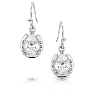 Montana Silversmiths Earrings 'Lucky Trot' Crystal QER5973